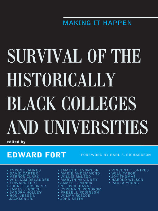 Title details for Survival of the Historically Black Colleges and Universities by Edward Fort - Available